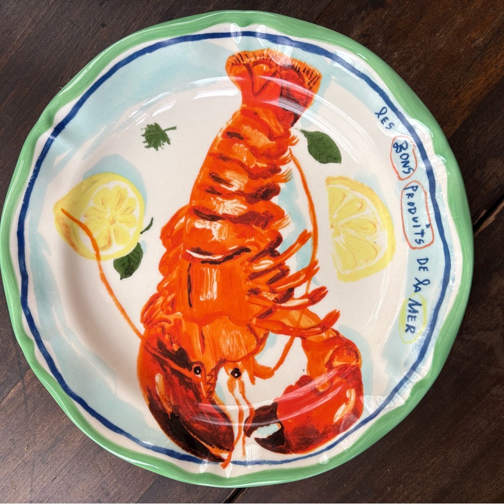 Nathalie Lete for Anthropologie- Colorful Lobster Ceramic Plate